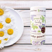 Green + Lovely Natural Bums Organic Soothing Herbal Baby Powder - 6 oz Baby Powder