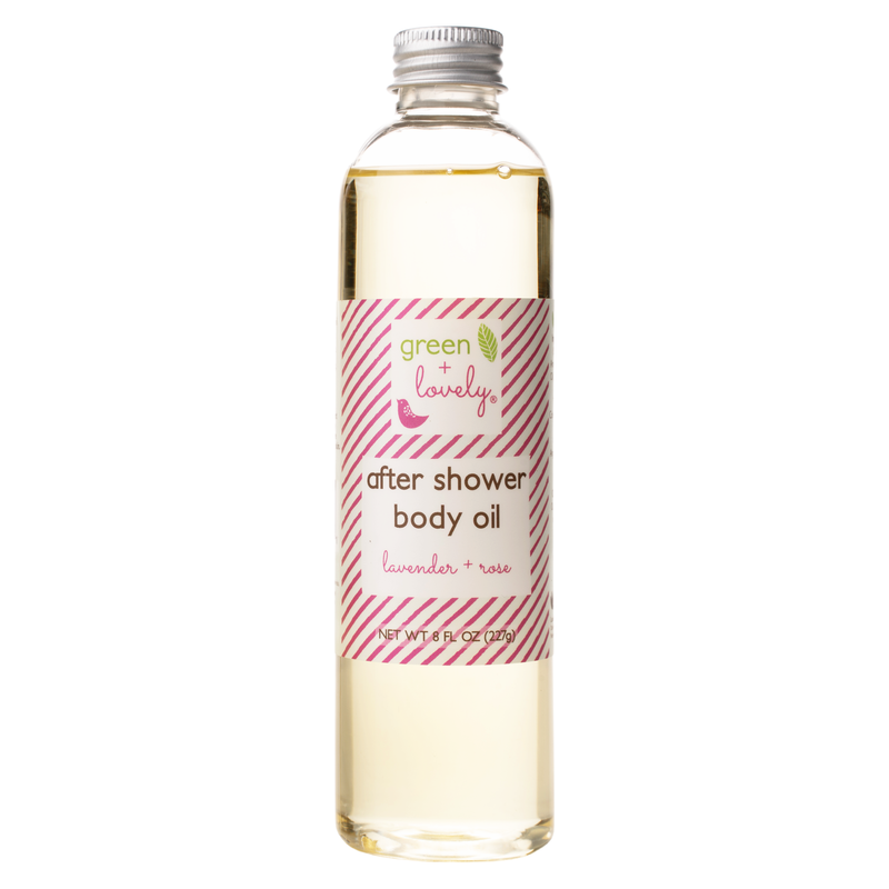 Green + Lovely LAVENDER ROSE + CALENDULA VANILLA After Shower Body Oils - Dry Oil Moisturizer