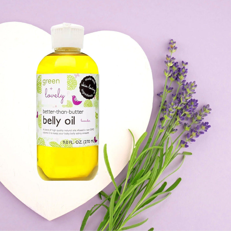 Green + Lovely Better than Butter Pregnancy Belly Oil - Organic Oils - Stretch Mark Prevention - 8 oz. Pregnancy Belly Oil
