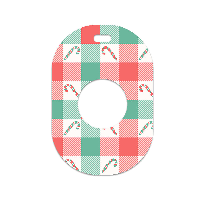 Peelz Peppermint Plaid Eversense 365 Smart Transmitter Sticker - Pump Peelz Peelz/Stickers