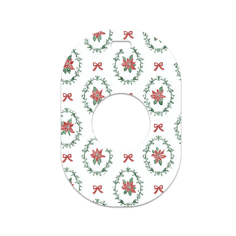 Peelz Poinsettia Parade Eversense 365 Smart Transmitter Sticker - Pump Peelz Peelz/Stickers