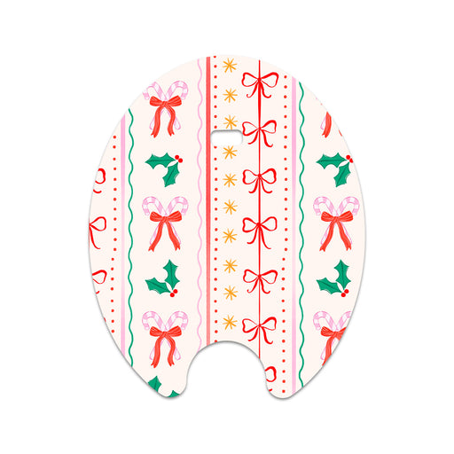 Peelz Holly Jolly Ribbon Eversense Smart Transmitter Sticker - Pump Peelz Peelz/Stickers