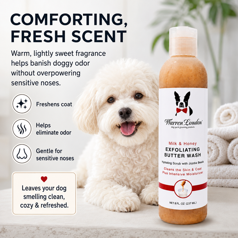 Warren London Exfoliating Butter Wash Dog Shampoo Gallons - With Natural Jojoba Beads Spa Product