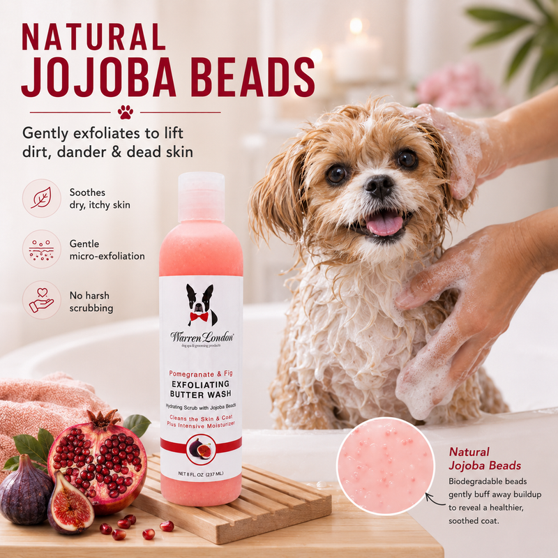 Warren London Exfoliating Butter Wash Dog Shampoo Gallons - With Natural Jojoba Beads Spa Product