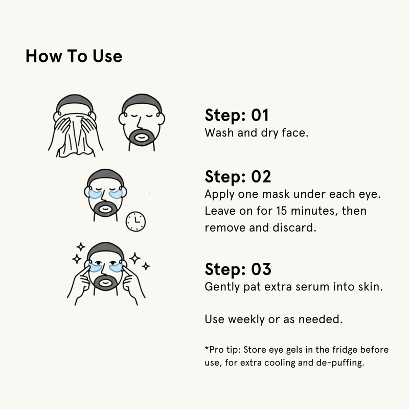 JAXON LANE Bro Mask Eye Gels - Cooling Eye Gels (6 Pack) Mask