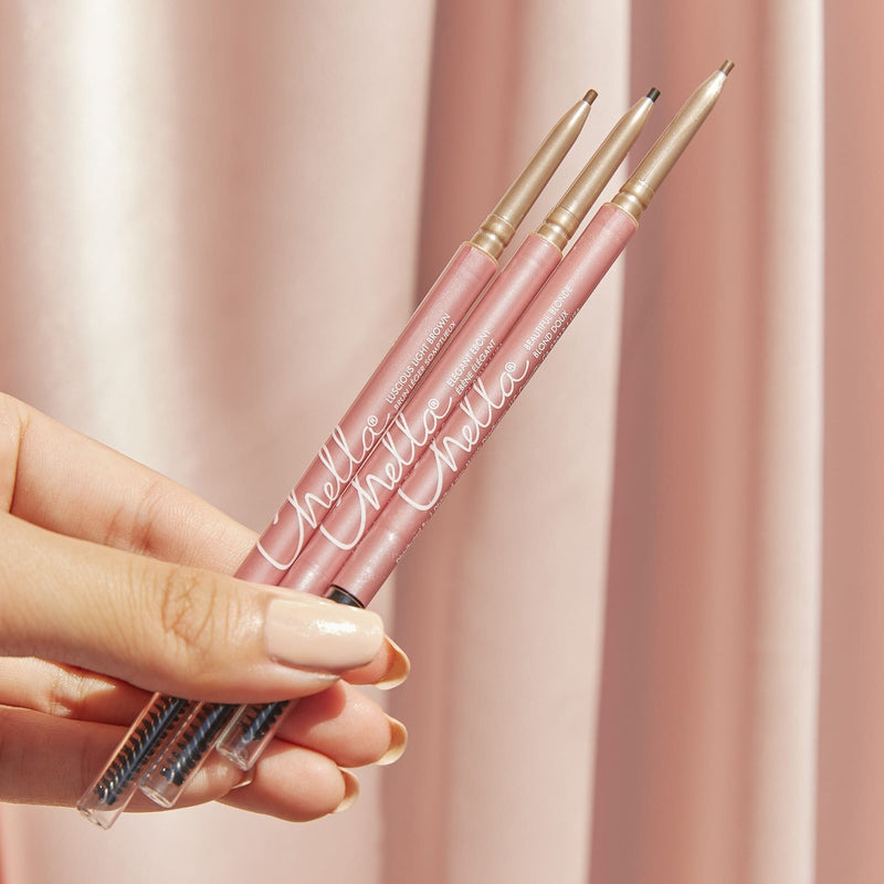 Chella eyebrow pencil Brow & Eye Rosy Brown Beautiful Blonde,Luscious Light Brown,Tantalizing Taupe,Marvelous Medium Brown,Awesome Auburn,Dazzling Dark Brown,Delightful Deep Brown,Graceful Grey,Elegant Ebony