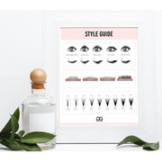 GladGirl Lash Style Guide Poster 8.5" x 11" Marketing
