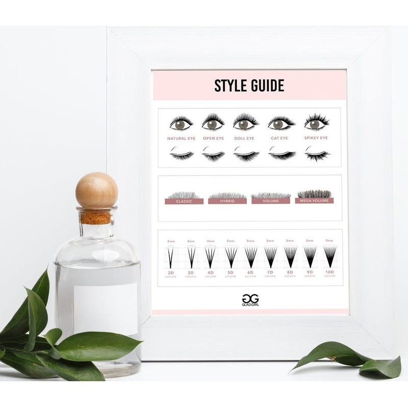 GladGirl Lash Style Guide Poster 8.5" x 11" Marketing