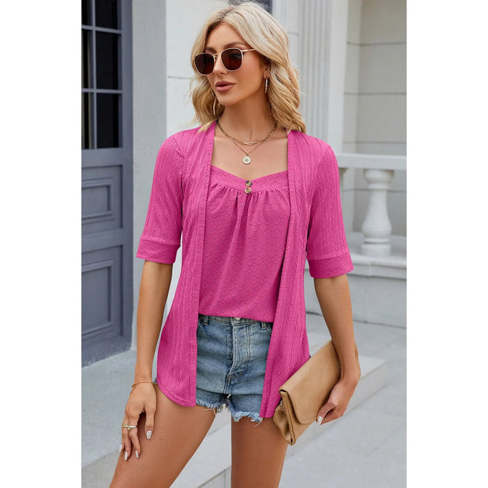 Eyelet Half Sleeve T-Shirt