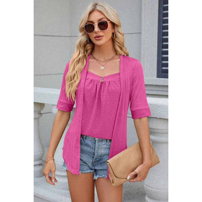 Eyelet Half Sleeve T-Shirt