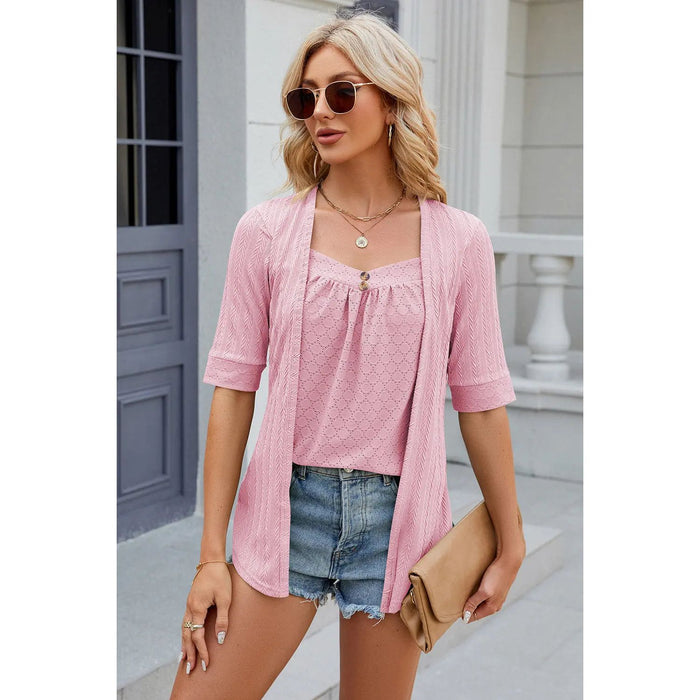 Eyelet Half Sleeve T-Shirt