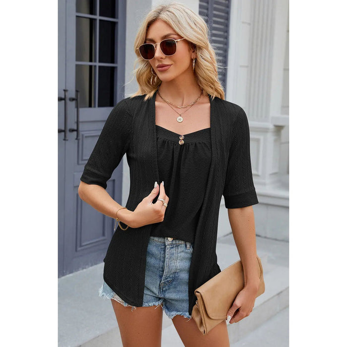 Eyelet Half Sleeve T-Shirt