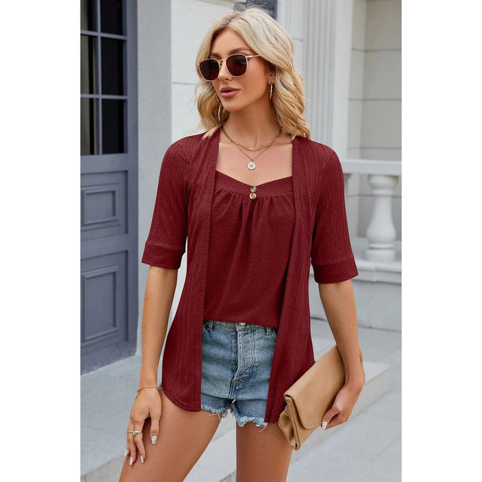 Eyelet Half Sleeve T-Shirt