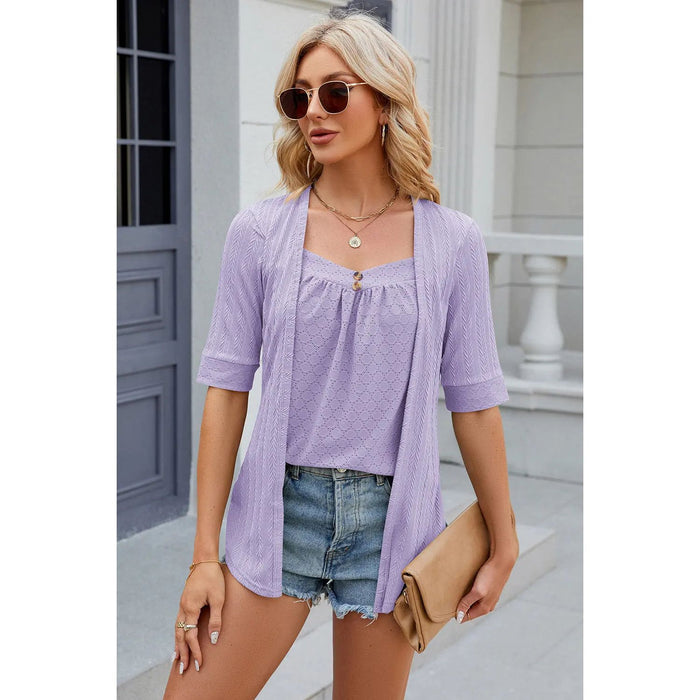 Eyelet Half Sleeve T-Shirt