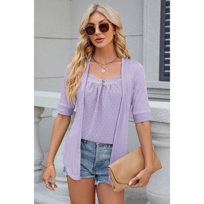 Eyelet Half Sleeve T-Shirt