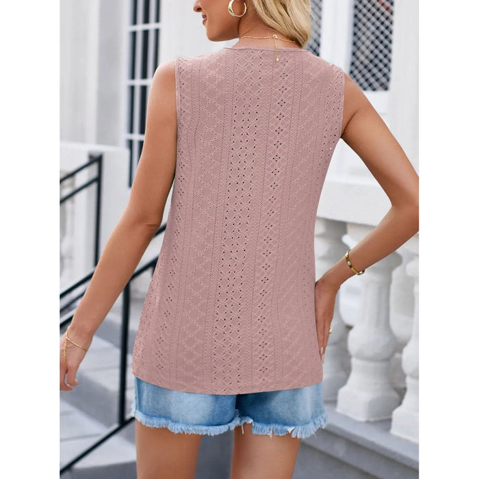 Eyelet V-Neck Tank