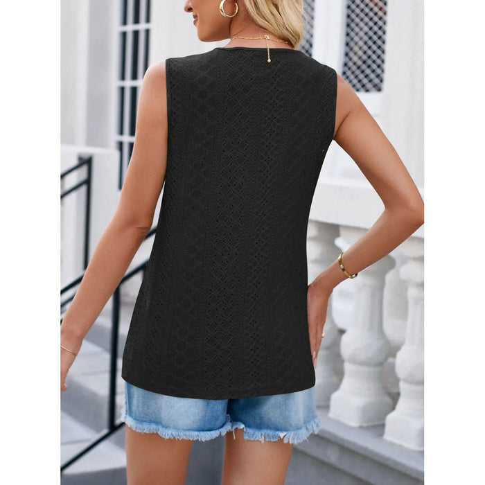 Eyelet V-Neck Tank