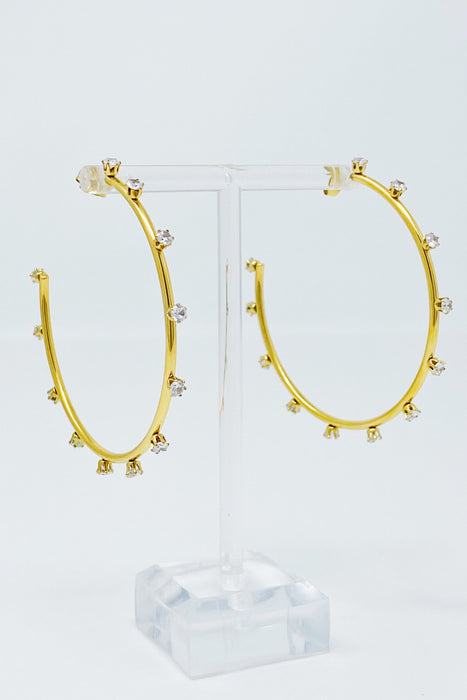 Slim & Jeweled Hoop Earrings