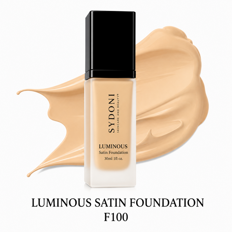 Sydoni Skincare and Beauty SYDONI LUMINOUS SATIN FOUNDATION – Radiant Skin, Smooth Perfection 30ml 1 fl. oz (16 Shades) Foundation White Smoke F100-Warm Porcelain