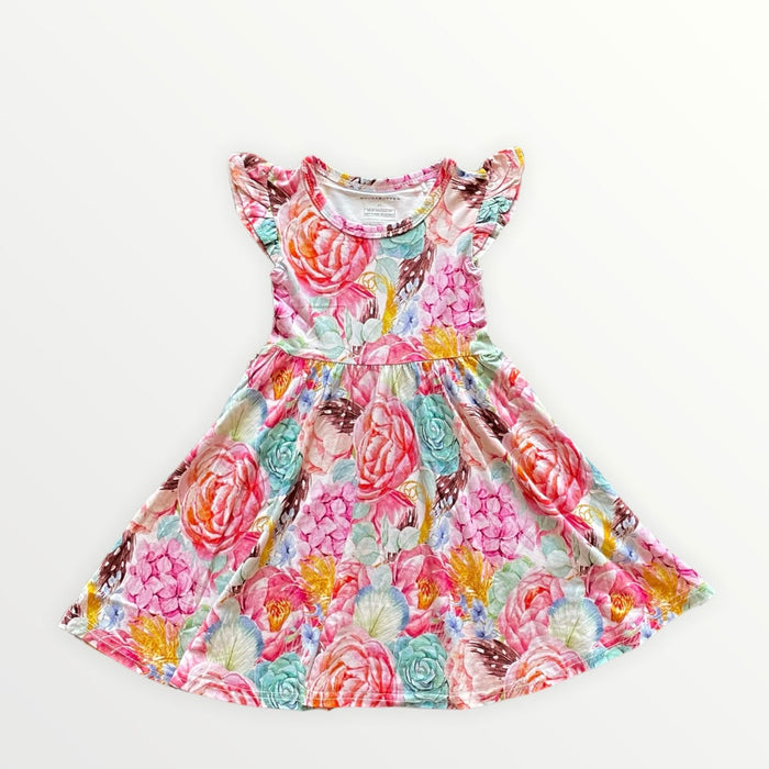 SOFIA "The Queens Secret Garden" Ruffled Cap Sleeves Dress