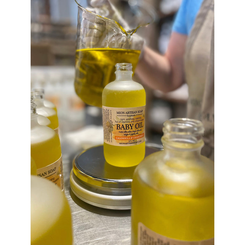 MION Artisan Soap Co. Calendula and Chamomile Baby Oil | Unscented| Light and Nourishing