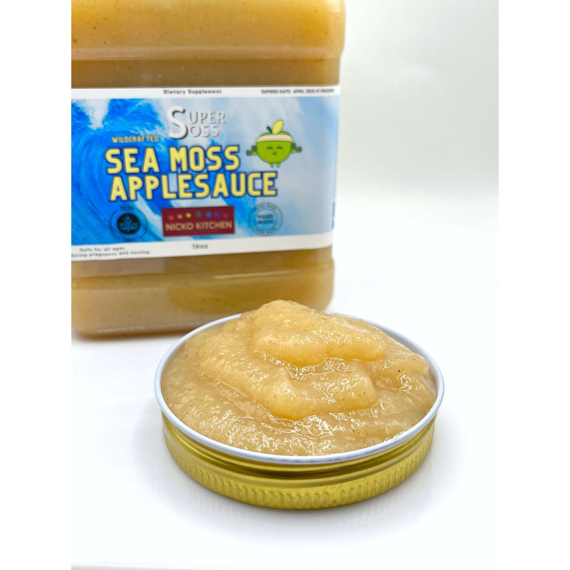 Nicko Kitchen Shop SuperSoss Sea Moss Applesauce 32oz | Kid-Friendly Sea Moss Snack Fitness & Nutrition