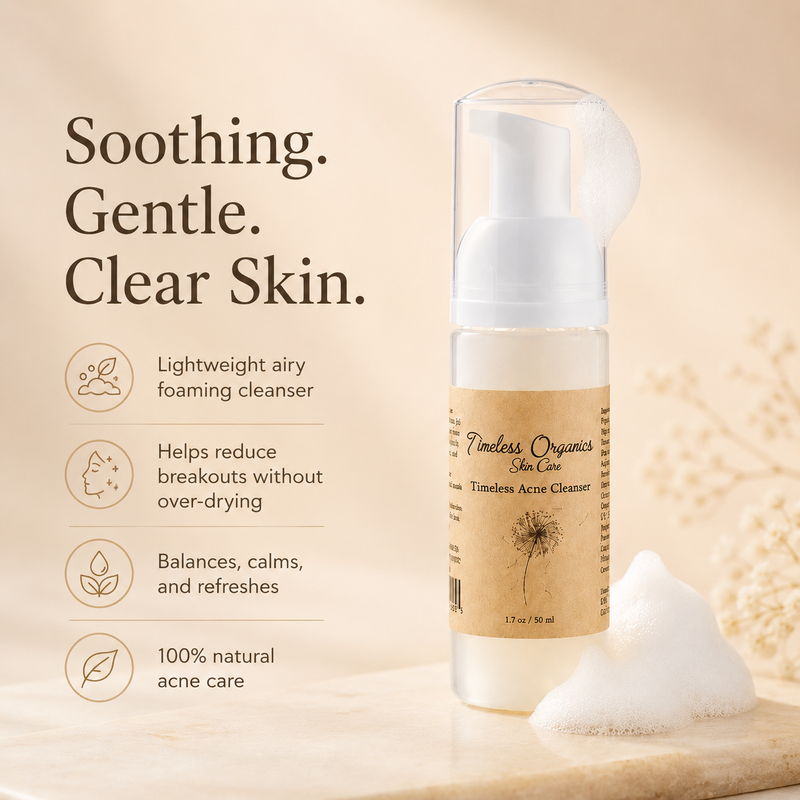 Timeless Organics Skin Care Foaming Acne Cleanser Cleanser Antique White