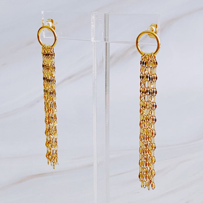 Chain Drape Dangle Earrings