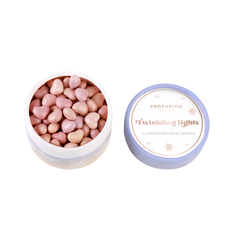 Profusion Cosmetics Frosted Snow Sparkle | Twinkling Lights Powder Puff Set Face