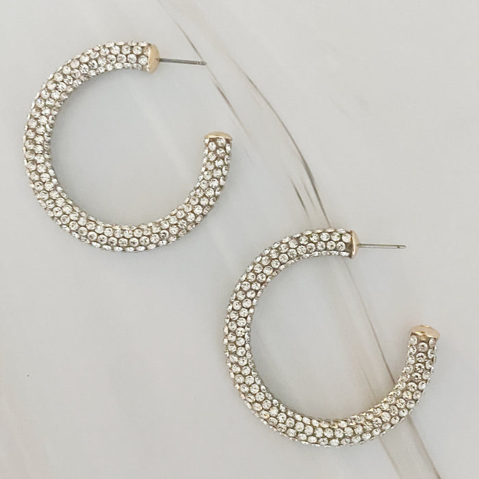 Retro Bling Hoop Earrings