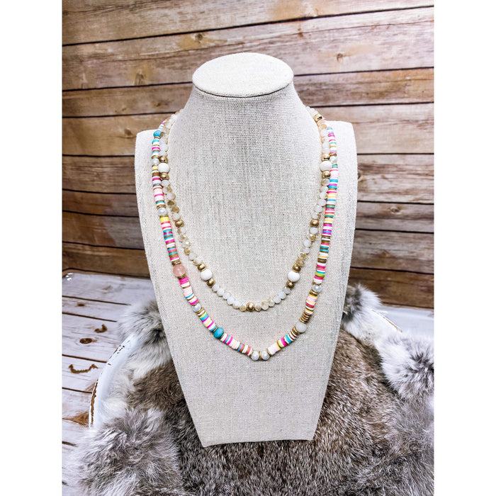 Colorful Beaded Stacked Necklace