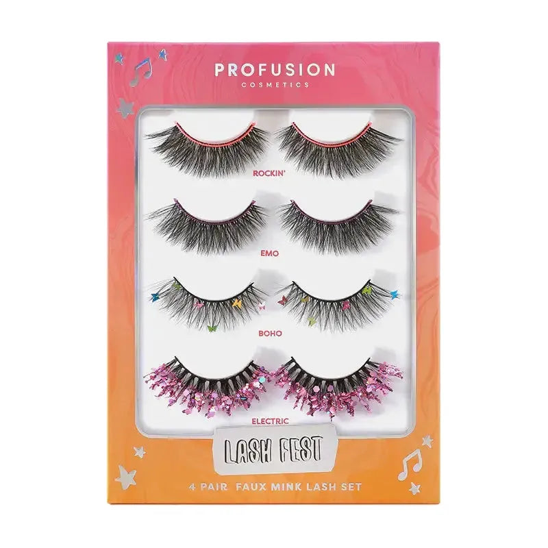 Profusion Cosmetics It's a Vibe | Lash Fest 4-pair Lash Set Lashes
