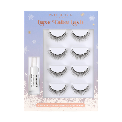 Profusion Cosmetics Frosted Snow Sparkle | 4 Pair Luxe False Lash Set Eye