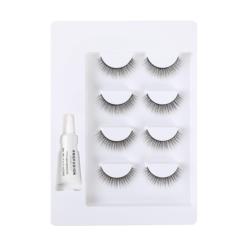 Profusion Cosmetics Frosted Snow Sparkle | 4 Pair Luxe False Lash Set Eye