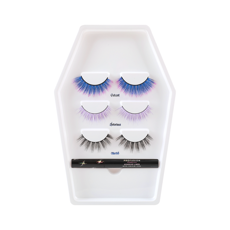 Profusion Cosmetics Lash Madness-3 Pair Faux Mink Lash Set Adhesive Eye