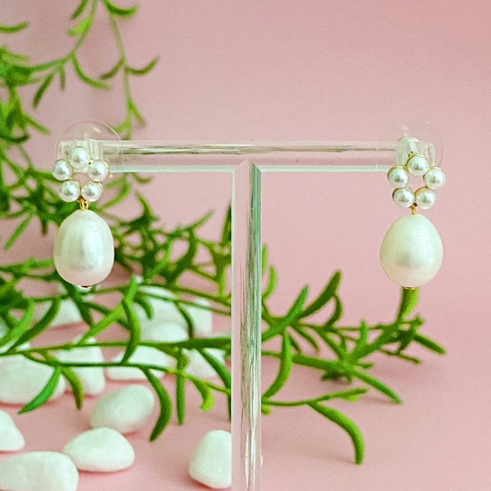 Blooming Freshwater Pearl Drop Earrings