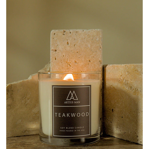 Teakwood Candle - Soy Blend With Wood Wick