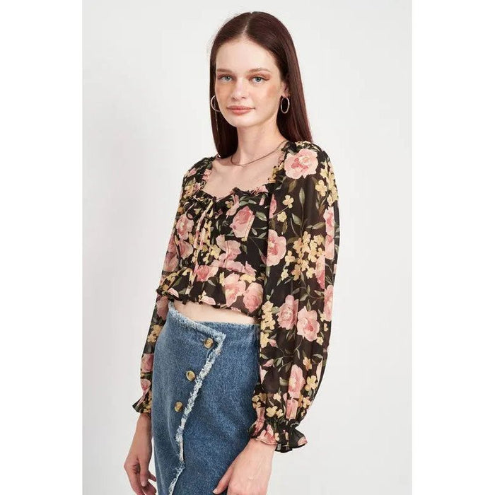 Floral Print Cropped Top