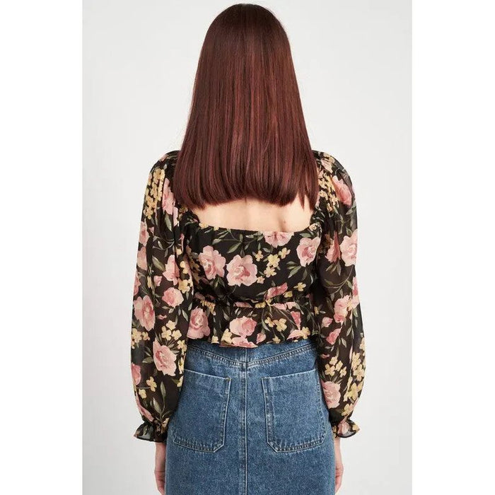 Floral Print Cropped Top