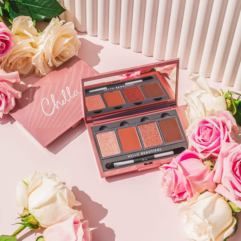 Chella chella + velabeauty blushing rose eyeshadow palette Brow & Eye