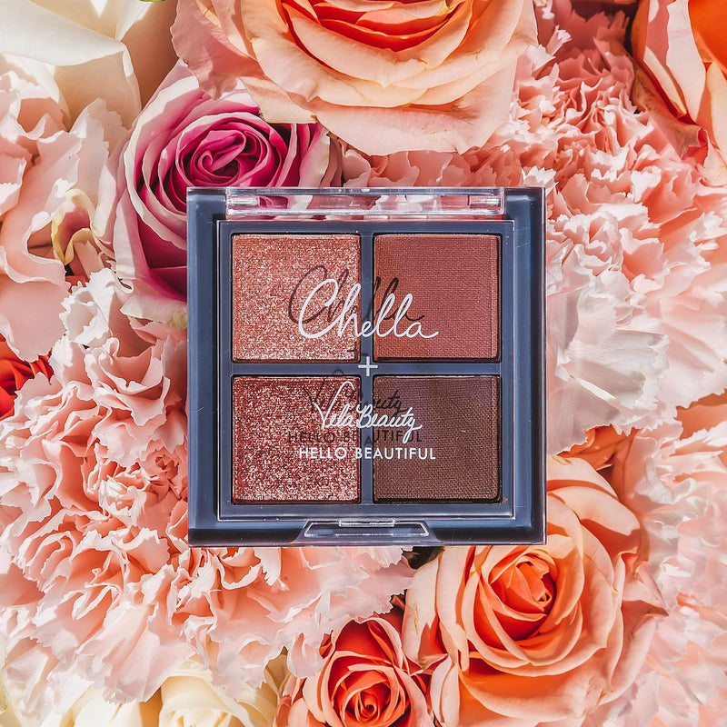Chella mini chella + velabeauty blushing rose eyeshadow palette Brow & Eye