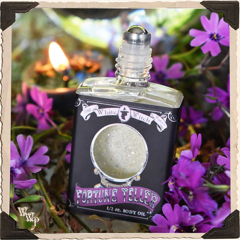 WhiteWitchParlour.com FORTUNE TELLER 1/2oz. BODY OIL. For Psychic Clarity, Life Guidance & Insight. candles & wax melts