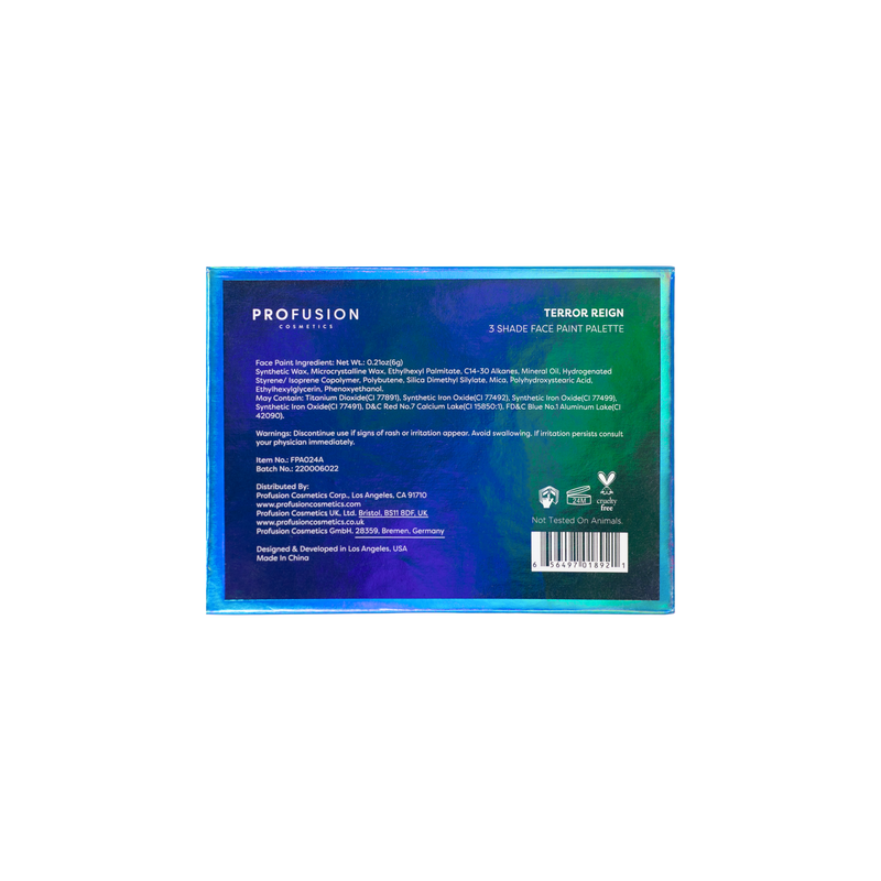 Profusion Cosmetics Sea Witch Face Paint - Terror Reign face