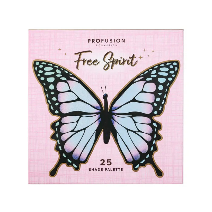 Profusion Cosmetics - Empowered Butterfly | Free Spirit 25-Shade Palette - 0.66oz