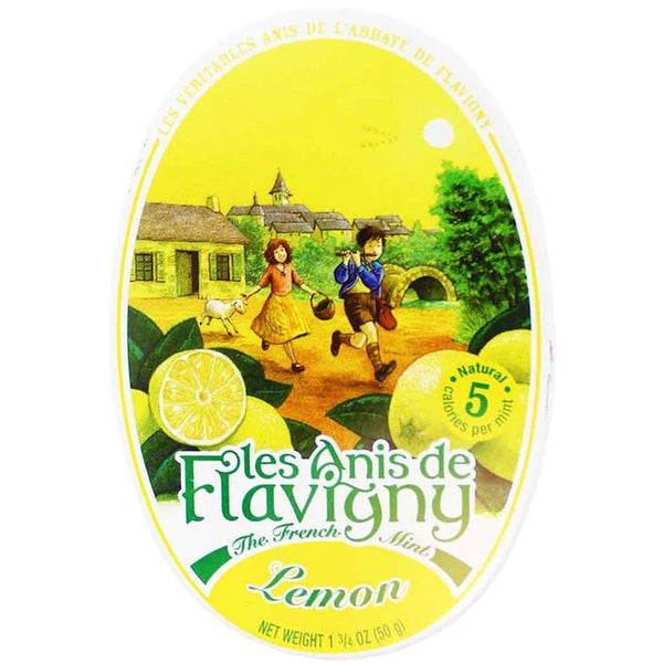 Anis de Flavigny Anis de Flavigny French Mints, Natural Lemon Flavor Hard Candy Tins 1.7 oz Candy White Smoke