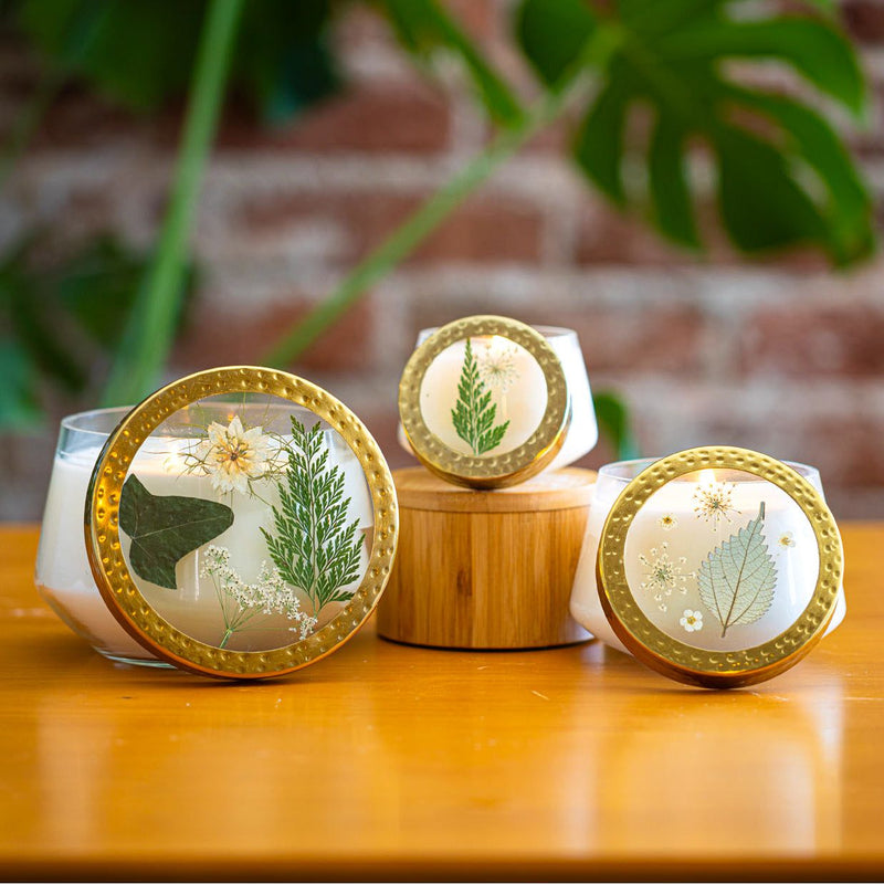Rosy Rings Forest Medium Pressed Floral Candle Pressed Floral Candles