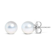 Bids.com 14k White Gold 5-5.5MM  Cultured Freshwater Pearl Solitaire Stud Earrings Earrings