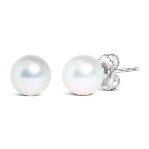 Bids.com 14k White Gold 5-5.5MM  Cultured Freshwater Pearl Solitaire Stud Earrings Earrings