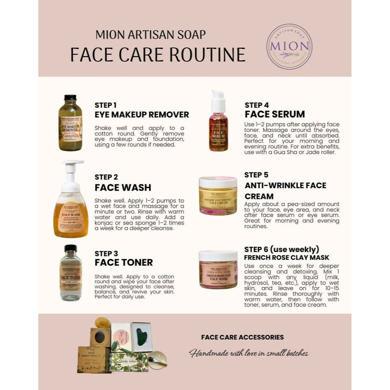MION Artisan Soap Co. French Rose Clay Face Mask | Tone, Clear, and Detox White Smoke