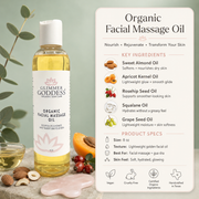 Glimmer Goddess® Organic Skin Care Organic Facial Massage Oil – Anti-Aging Treatment Moisturizers